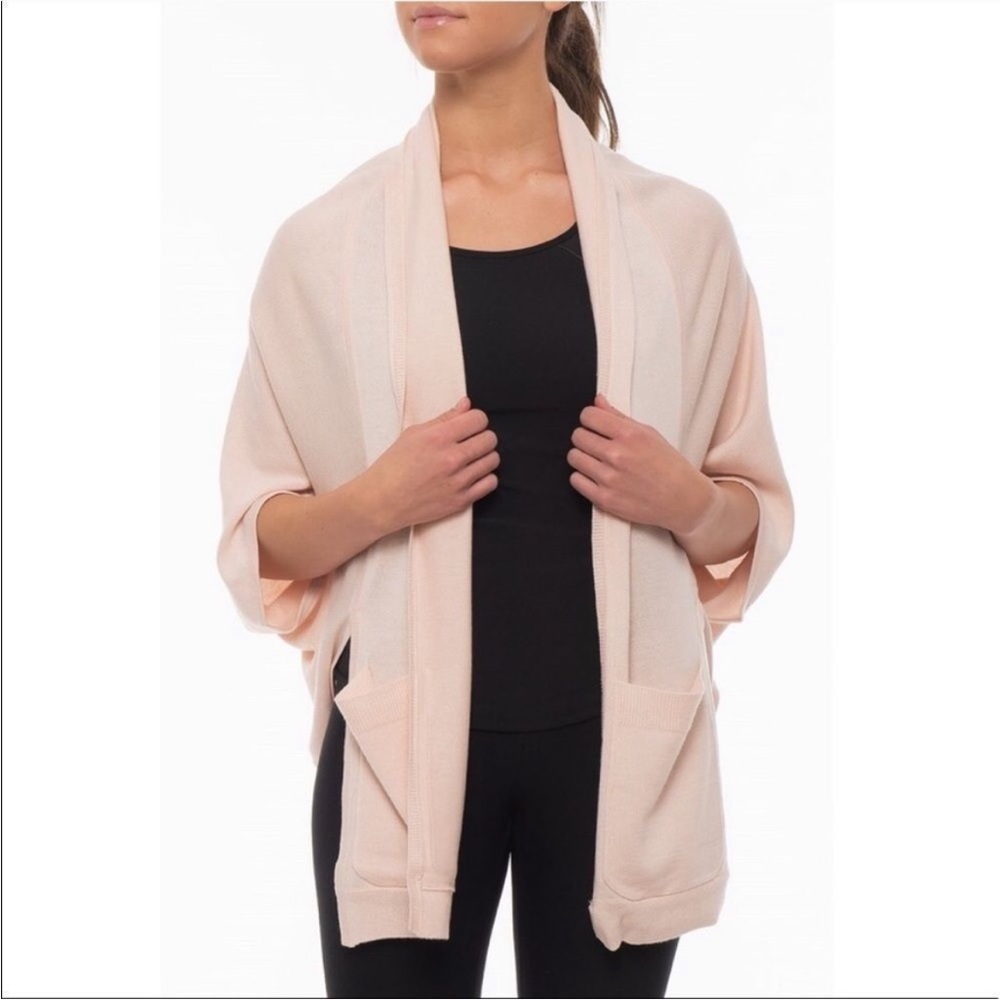 VIMMIA Blush Pink Shavasana Lightweight Shawl Cardigan Sweater XS/ Small